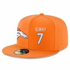 NFL Denver Broncos #7 John Elway Stitched Snapback Adjustable Player Hat - Orange/White