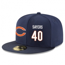 NFL Chicago Bears #40 Gale Sayers Stitched Snapback Adjustable Player Hat - Navy/White