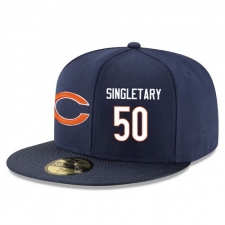 NFL Chicago Bears #50 Mike Singletary Stitched Snapback Adjustable Player Hat - Navy/White