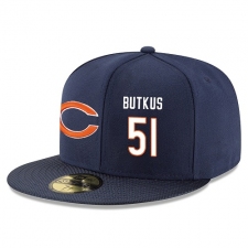 NFL Chicago Bears #51 Dick Butkus Stitched Snapback Adjustable Player Hat - Navy/White
