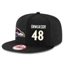 NFL Baltimore Ravens #48 Patrick Onwuasor Stitched Snapback Adjustable Player Hat - Black/White