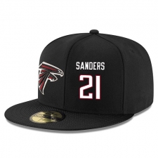 NFL Atlanta Falcons #21 Deion Sanders Stitched Snapback Adjustable Player Hat - Black/White