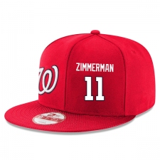 MLB Men's Washington Nationals #11 Ryan Zimmerman Stitched New Era Snapback Adjustable Player Hat - Red/White