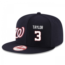 MLB Men's Washington Nationals #3 Michael Taylor Stitched New Era Snapback Adjustable Player Hat - Navy/White