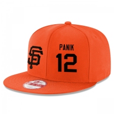 MLB Men's San Francisco Giants #12 Joe Panik Stitched New Era Snapback Adjustable Player Hat - Orange/Black