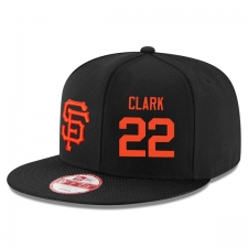 MLB Men's San Francisco Giants #22 Will Clark Stitched New Era Snapback Adjustable Player Hat - Black/Orange
