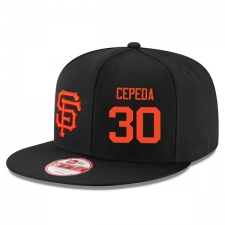 MLB Men's San Francisco Giants #30 Orlando Cepeda Stitched New Era Snapback Adjustable Player Hat - Black/Orange