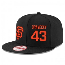 MLB Men's San Francisco Giants #43 Dave Dravecky Stitched New Era Snapback Adjustable Player Hat - Black/Orange