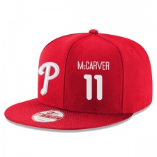 MLB Men's Philadelphia Phillies #11 Tim McCarver Stitched New Era Snapback Adjustable Player Hat - Red/White