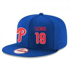 MLB Men's Philadelphia Phillies #19 Greg Luzinski Stitched New Era Snapback Adjustable Player Hat - Royal/Red