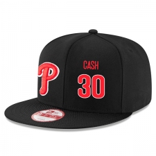 MLB Men's Philadelphia Phillies #30 Dave Cash Stitched New Era Snapback Adjustable Player Hat - Black/Red