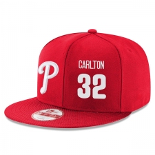 MLB Men's Philadelphia Phillies #32 Steve Carlton Stitched New Era Snapback Adjustable Player Hat - Red/White