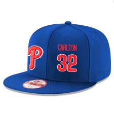 MLB Men's Philadelphia Phillies #32 Steve Carlton Stitched New Era Snapback Adjustable Player Hat - Royal/Red