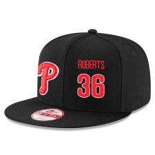 MLB Men's Philadelphia Phillies #36 Robin Roberts Stitched New Era Snapback Adjustable Player Hat - Black/Red
