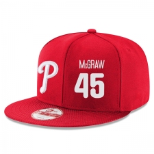 MLB Men's Philadelphia Phillies #45 Tug McGraw Stitched New Era Snapback Adjustable Player Hat - Red/White
