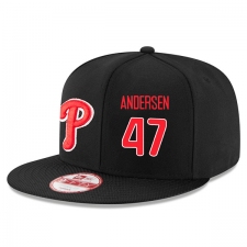 MLB Men's Philadelphia Phillies #47 Howie Kendrick Stitched New Era Snapback Adjustable Player Hat - Black/Red