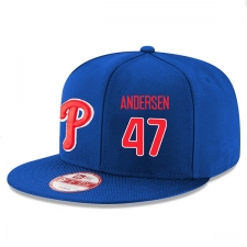 MLB Men's Philadelphia Phillies #47 Howie Kendrick Stitched New Era Snapback Adjustable Player Hat - Royal/Red