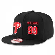 MLB Men's Philadelphia Phillies #99 Mitch Williams Stitched New Era Snapback Adjustable Player Hat - Black/Red