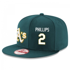 MLB Men's Oakland Athletics #2 Tony Phillips Stitched New Era Snapback Adjustable Player Hat - Green/White