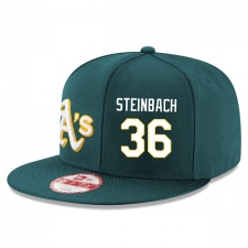 MLB Men's Oakland Athletics #36 Terry Steinbach Stitched New Era Snapback Adjustable Player Hat - Green/White
