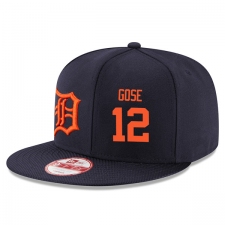 MLB Men's New Era Detroit Tigers #12 Anthony Gose Stitched Snapback Adjustable Player Hat - Navy/Orange