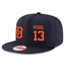 MLB Men's New Era Detroit Tigers #13 Omar Vizquel Stitched Snapback Adjustable Player Hat - Navy/Orange