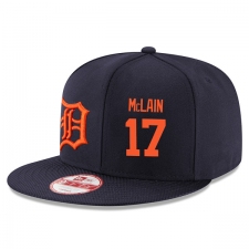 MLB Men's New Era Detroit Tigers #17 Denny McLain Stitched Snapback Adjustable Player Hat - Navy/Orange