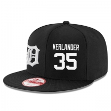 MLB Men's New Era Detroit Tigers #35 Justin Verlander Stitched Snapback Adjustable Player Hat - Black/White