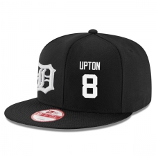 MLB Men's New Era Detroit Tigers #8 Justin Upton Stitched Snapback Adjustable Player Hat - Black/White