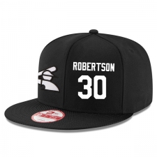 MLB Men's New Era Chicago White Sox #30 David Robertson Stitched Snapback Adjustable Player Hat - Black/White