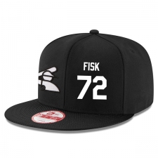 MLB Men's New Era Chicago White Sox #72 Carlton Fisk Stitched Snapback Adjustable Player Hat - Black/White