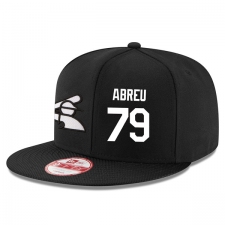 MLB Men's New Era Chicago White Sox #79 Jose Abreu Stitched Snapback Adjustable Player Hat - Black/White