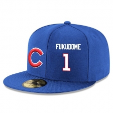 MLB Majestic Chicago Cubs #1 Kosuke Fukudome Snapback Adjustable Player Hat - Royal Blue/White