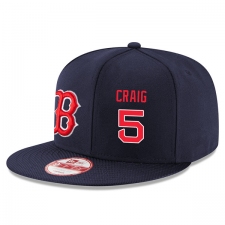 MLB Men's New Era Boston Red Sox #5 Allen Craig Stitched Snapback Adjustable Player Hat - Navy Blue/Red