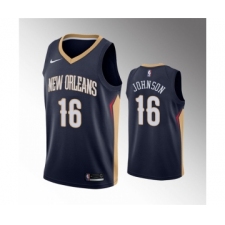 Men's New Orleans Pelicans #16 James Johnson Navy Icon Edition Stitched Jersey