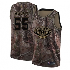 Men's Nike New Orleans Pelicans #55 E'Twaun Moore Swingman Camo Realtree Collection NBA Jersey