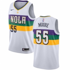 Youth Nike New Orleans Pelicans #55 E Twaun Moore Swingman White NBA Jersey - City Edition