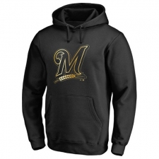 MLB Milwaukee Brewers Gold Collection Pullover Hoodie - Black