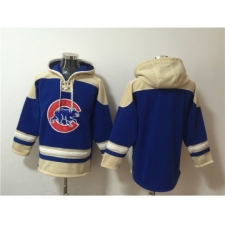 Men's Chicago Cubs Blank Ageless Must-Have Lace-Up Pullover Hoodie