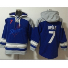 Men's Los Angeles Dodgers #7 Julio Urias Blue Ageless Must Have Lace Up Pullover Hoodie