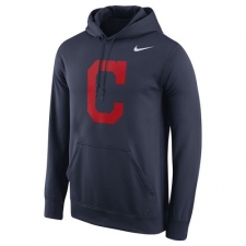 MLB Cleveland Indians Nike Logo Performance Pullover Hoodie - Navy