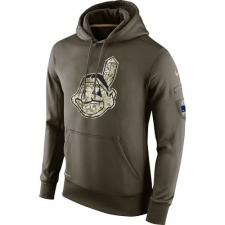 MLB Cleveland Indians Nike Olive Salute To Service KO Performance Hoodie