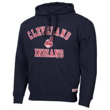 MLB Cleveland Indians Stitches Fastball Fleece Pullover Hoodie - Navy Blue