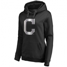 MLB Cleveland Indians Women's Platinum Collection Pullover Hoodie - Black