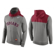 MLB Men's Cleveland Indians Nike Gray Cooperstown Collection Hybrid Pullover Hoodie