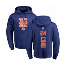 Baseball New York Mets #24 Robinson Cano Royal Blue Backer Pullover Hoodie