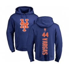 Baseball New York Mets #44 Jason Vargas Royal Blue Backer Pullover Hoodie