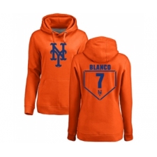 Baseball Women's New York Mets #7 Gregor Blanco Orange RBI Pullover Hoodie