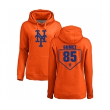 Baseball Women's New York Mets #85 Carlos Gomez Orange RBI Pullover Hoodie