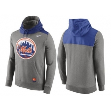 MLB Men's New York Mets Nike Gray Cooperstown Collection Hybrid Pullover Hoodie